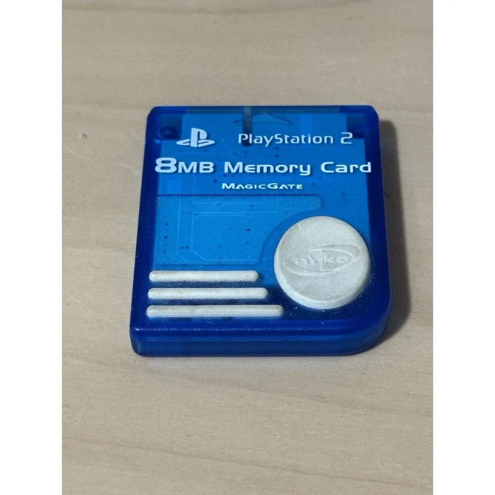Sony Playstation 2 Magic Gate 8MB Memory Card Nyko  Blue White PS2
